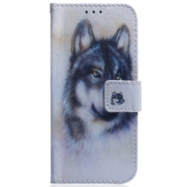 Läderfodral Oppo Reno 12f 5g Telefonfodral Akvarellhund