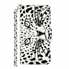 Fodral iPhone 15 Plus Med Kedjar 3d Leopard Med Rem