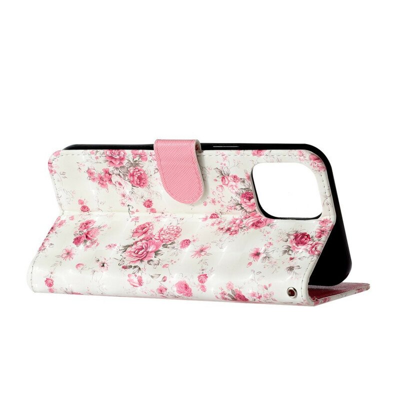 Fodral iPhone 13 Pro Max Med Kedjar Strap Light Spot Flowers