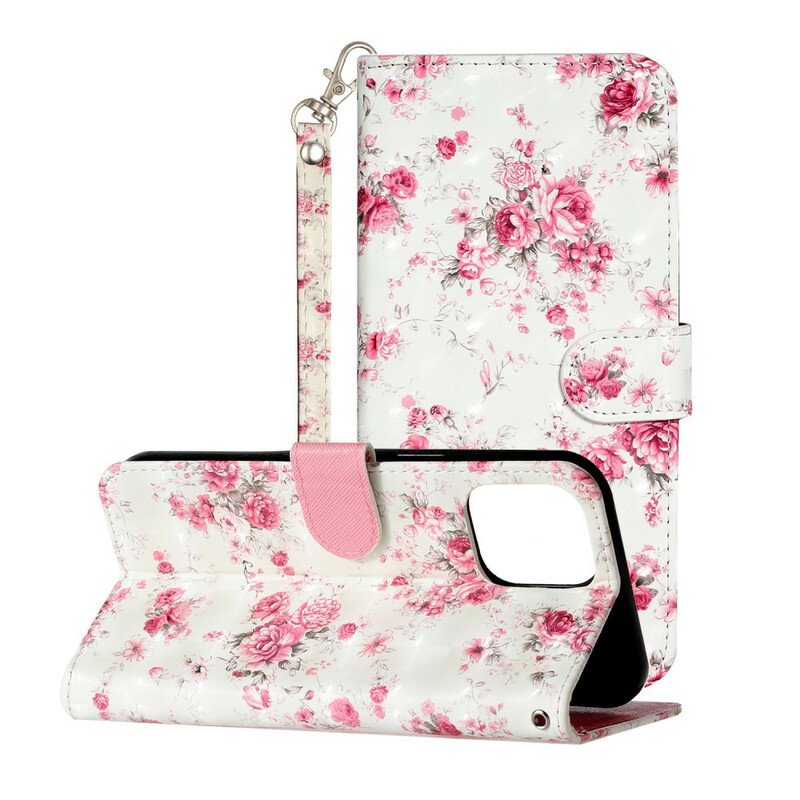 Fodral iPhone 13 Pro Max Med Kedjar Strap Light Spot Flowers