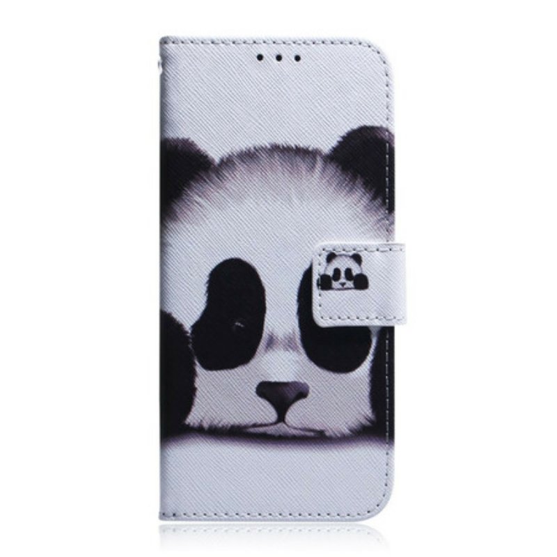 Läderfodral iPhone 13 Pro Max Panda Ansikte