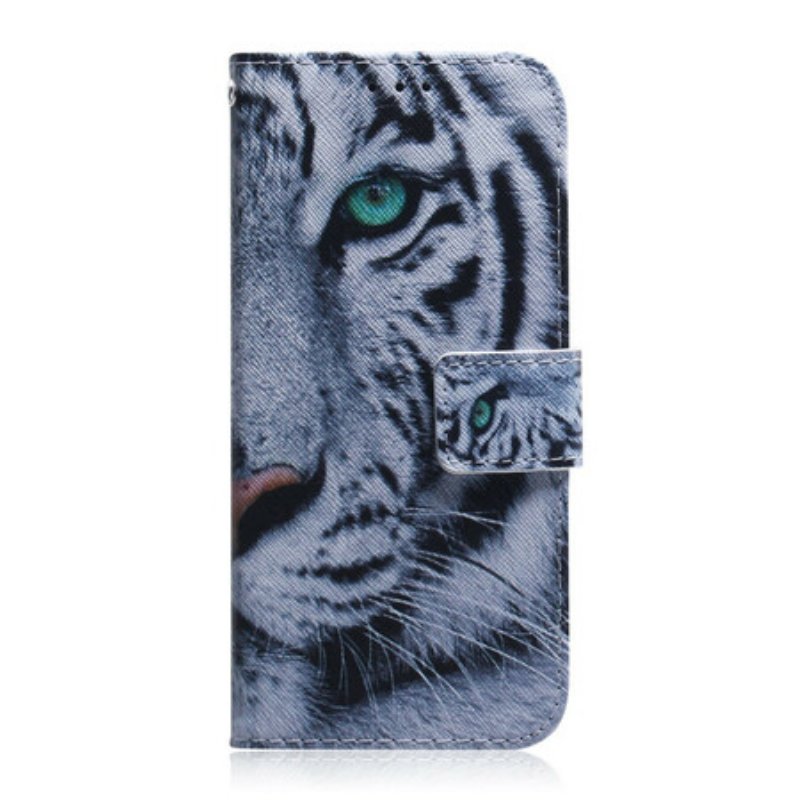 Läderfodral iPhone 13 Pro Max Tiger Face