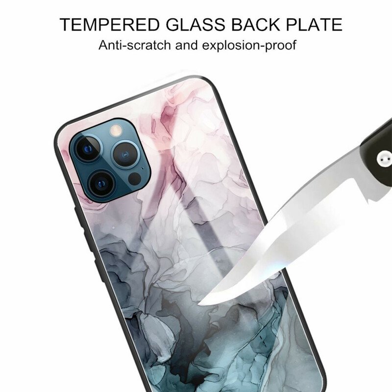 Mobilskal iPhone 13 Pro Max Marmor Härdat Glas