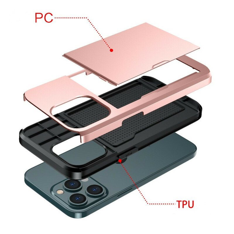 Skal iPhone 13 Pro Max Dragkedja Korthållare