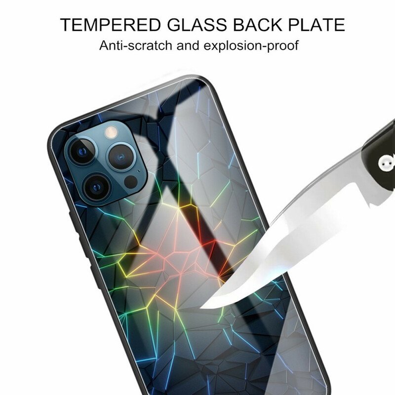 Skal iPhone 13 Pro Max Geometri Härdat Glas