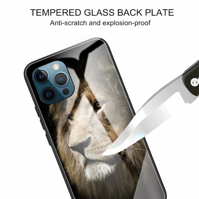 Skal iPhone 13 Pro Max Lejonhuvud Härdat Glas