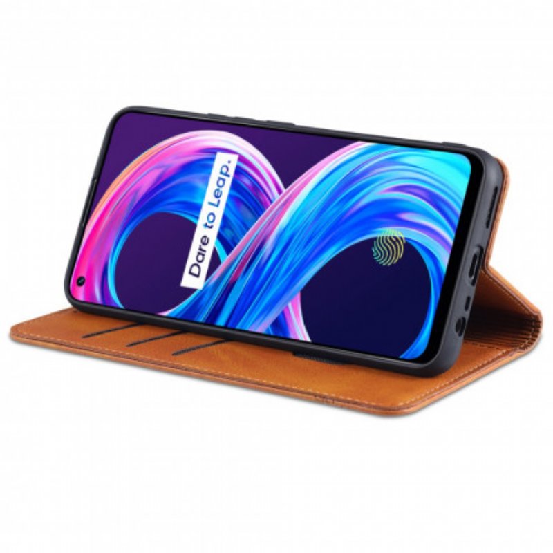 Folio-fodral Realme 8 / 8 Pro Läderfodral Azns Läder Styling