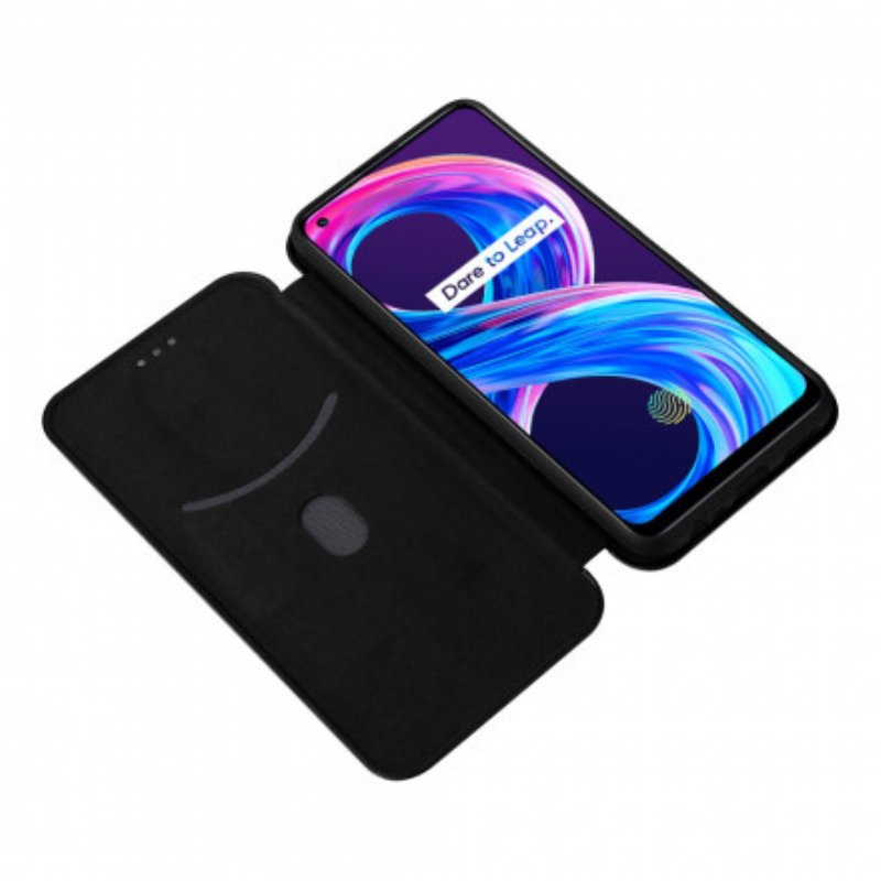 Folio-fodral Realme 8 / 8 Pro Läderfodral Färgad Kolsilikon