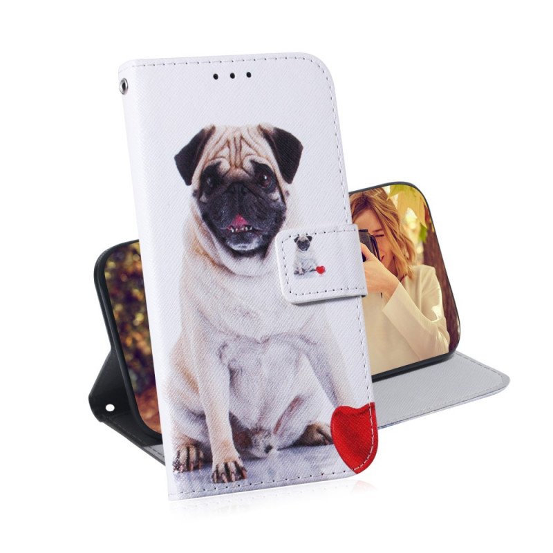 Läderfodral Oppo Find X5 Lite Mops Hund