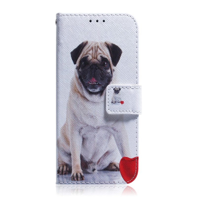 Läderfodral Oppo Find X5 Lite Mops Hund