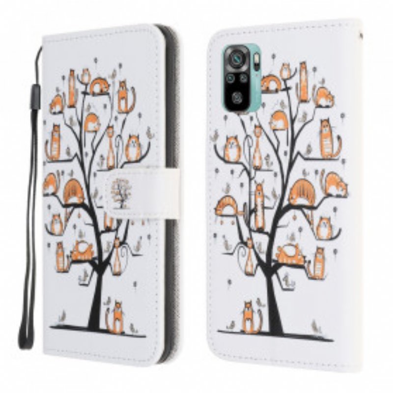 Fodral Xiaomi Redmi Note 10 / 10S Med Kedjar Funky Cats Med Rem