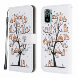 Fodral Xiaomi Redmi Note 10 / 10S Med Kedjar Funky Cats Med Rem