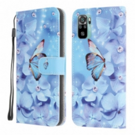 Fodral Xiaomi Redmi Note 10 / 10S Med Kedjar Strappy Diamond Butterflies