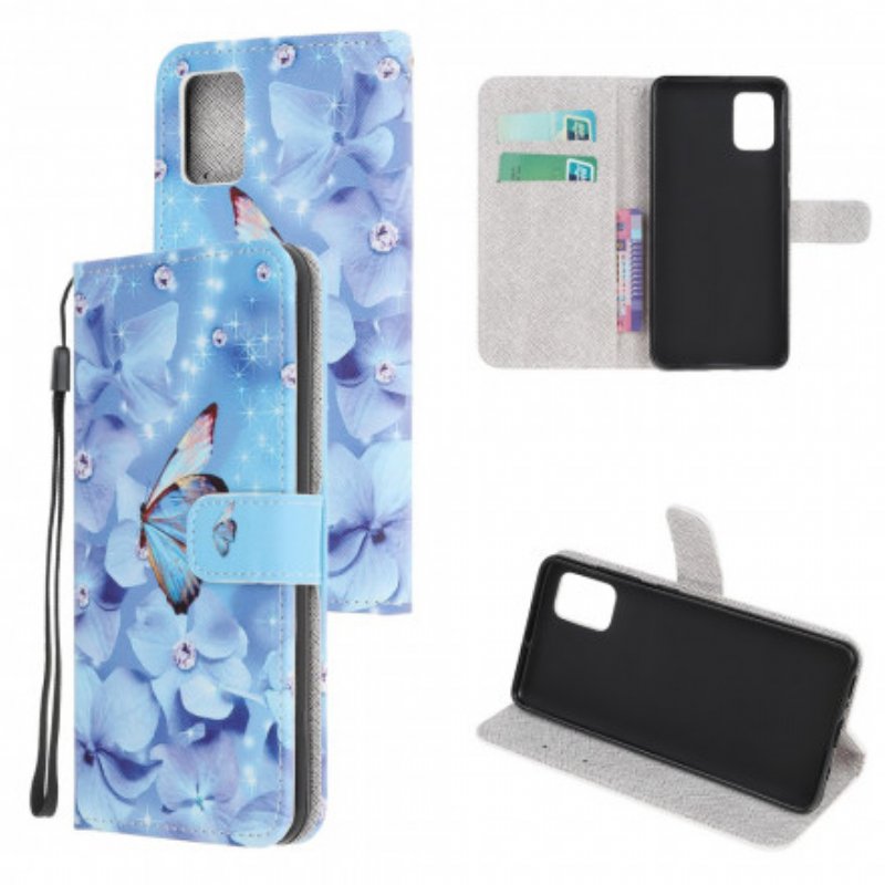 Fodral Xiaomi Redmi Note 10 / 10S Med Kedjar Strappy Diamond Butterflies