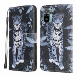 Fodral Xiaomi Redmi Note 10 / 10S Med Kedjar Strappy Leopard