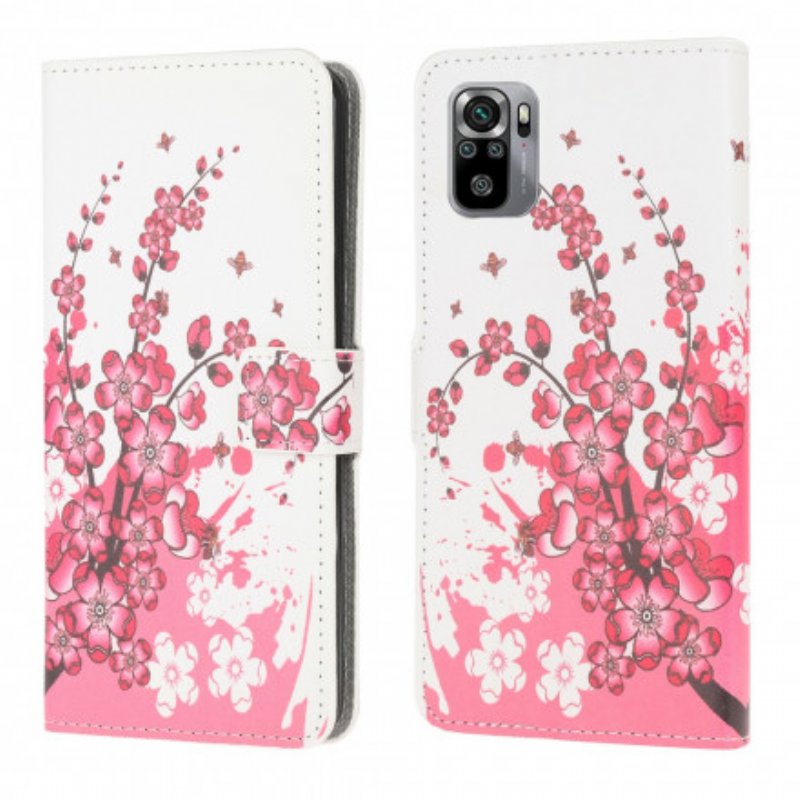 Fodral Xiaomi Redmi Note 10 / 10S Tropiska Blommor