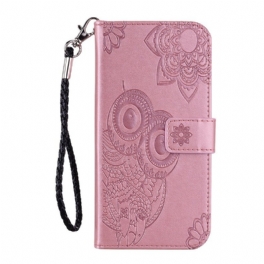 Fodral Xiaomi Redmi Note 10 / 10S Uggla Mandala Och Lanyard