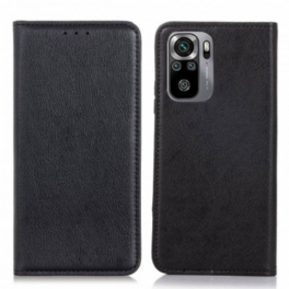 Folio-fodral Xiaomi Redmi Note 10 / 10S Läderfodral Litchi Split Läder