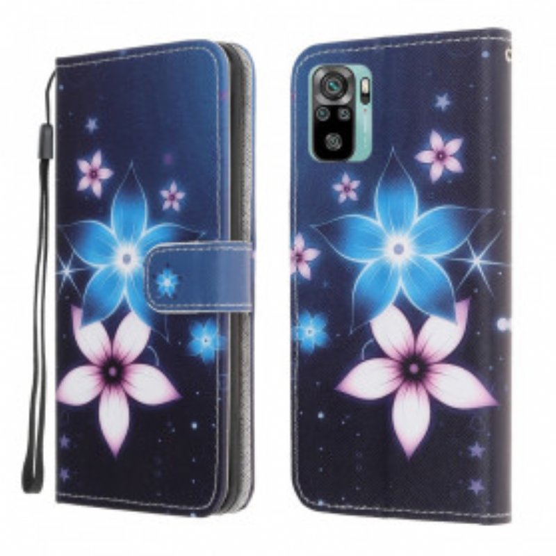 Folio-fodral Xiaomi Redmi Note 10 / 10S Med Kedjar Lunar Strap Blommor