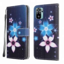 Folio-fodral Xiaomi Redmi Note 10 / 10S Med Kedjar Lunar Strap Blommor