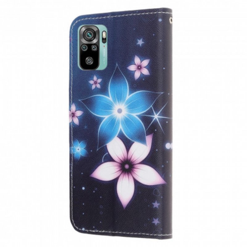 Folio-fodral Xiaomi Redmi Note 10 / 10S Med Kedjar Lunar Strap Blommor