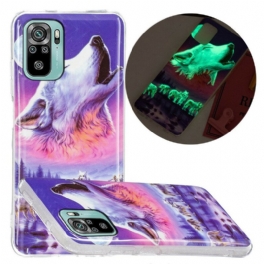 Skal Xiaomi Redmi Note 10 / 10S Fluorescerande Wolf Series