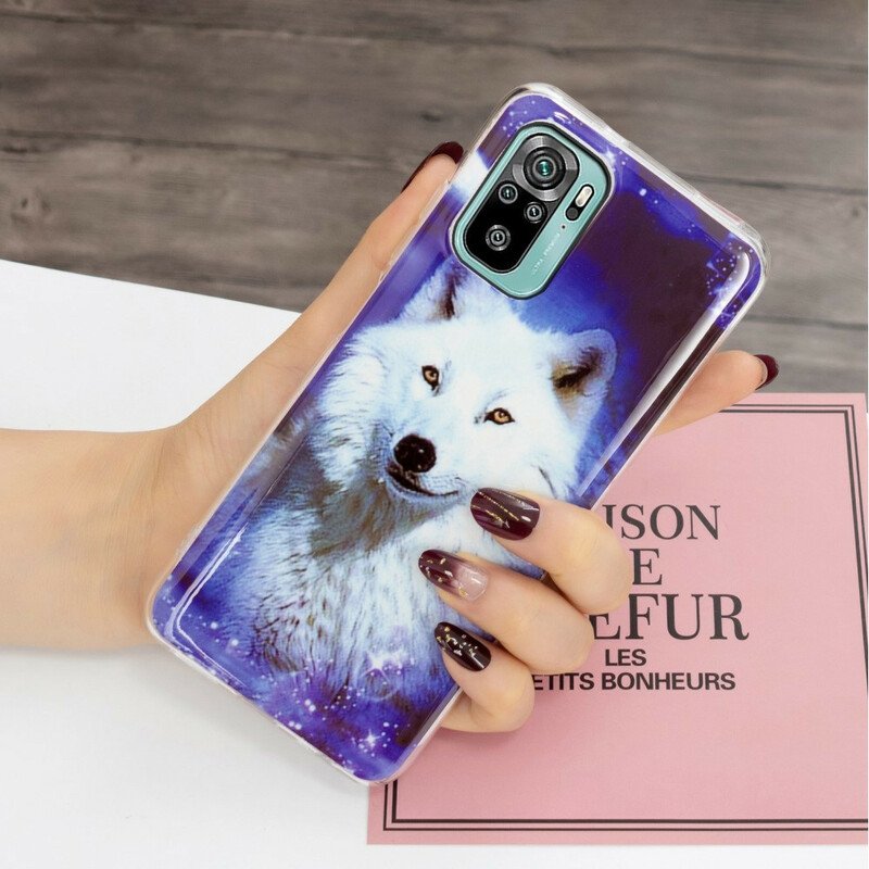 Skal Xiaomi Redmi Note 10 / 10S Fluorescerande Wolf Series