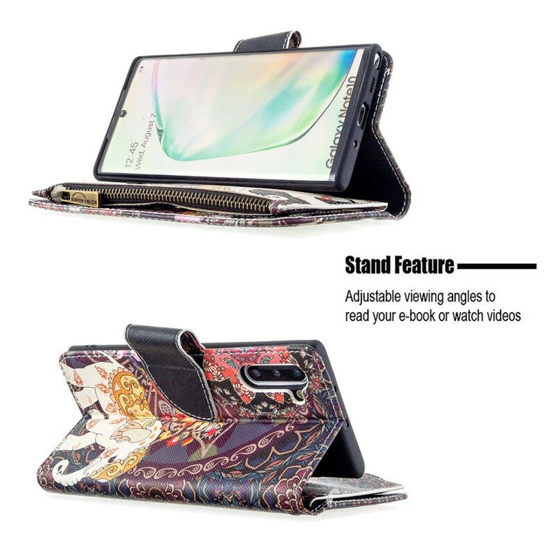 Fodral Samsung Galaxy Note 10 Elephant Zip-ficka