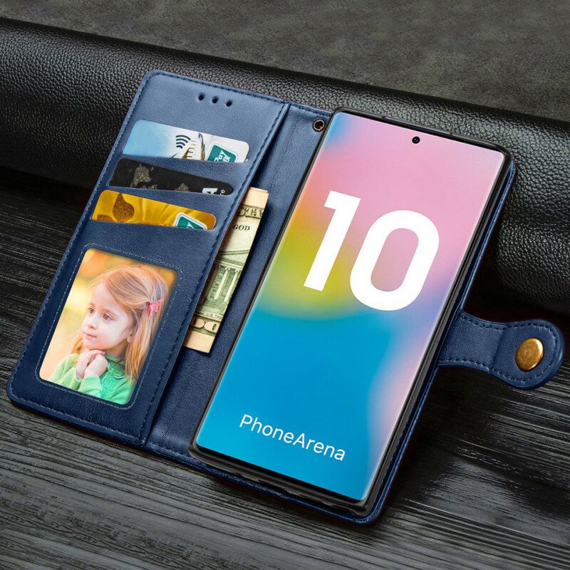 Fodral Samsung Galaxy Note 10 Med Kedjar Elegant Strappy I Konstläder