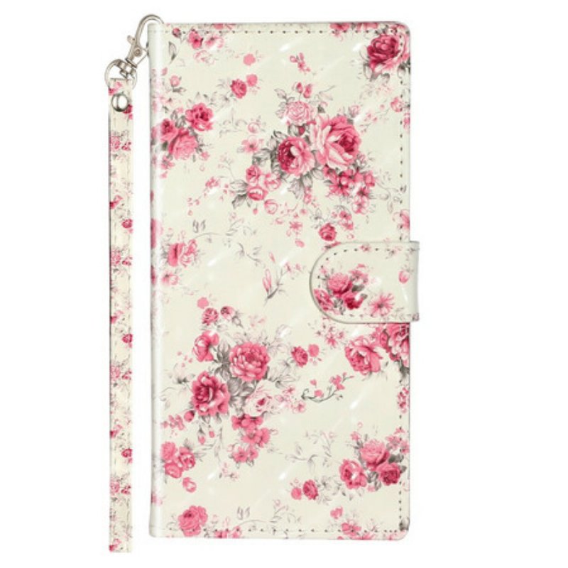 Fodral Samsung Galaxy Note 10 Med Kedjar Strap Light Spot Flowers