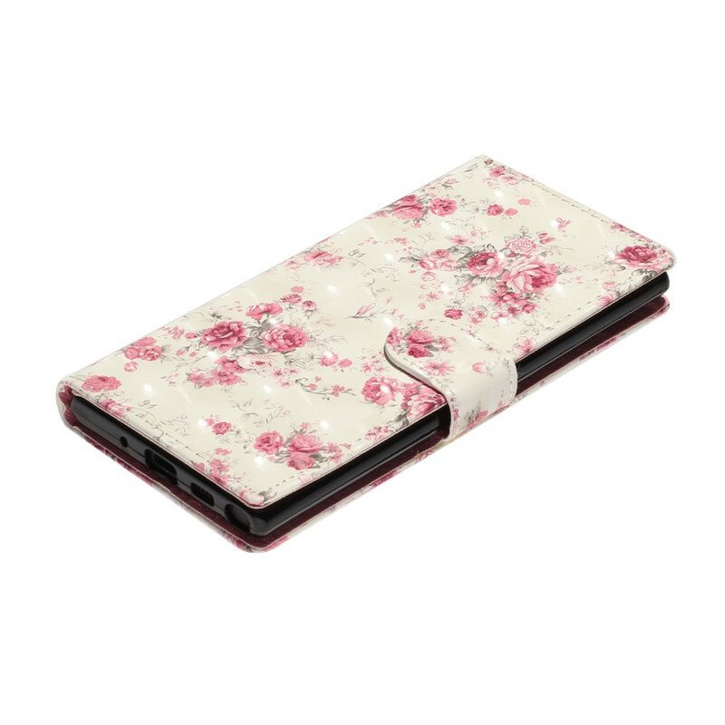 Fodral Samsung Galaxy Note 10 Med Kedjar Strap Light Spot Flowers