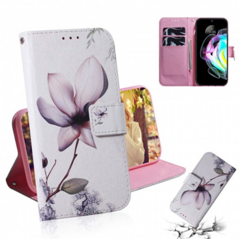 Fodral Motorola Edge 20 Blomma Dusty Pink