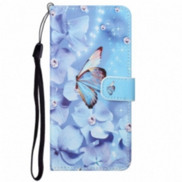 Fodral Motorola Edge 20 Med Kedjar Strappy Diamond Butterflies