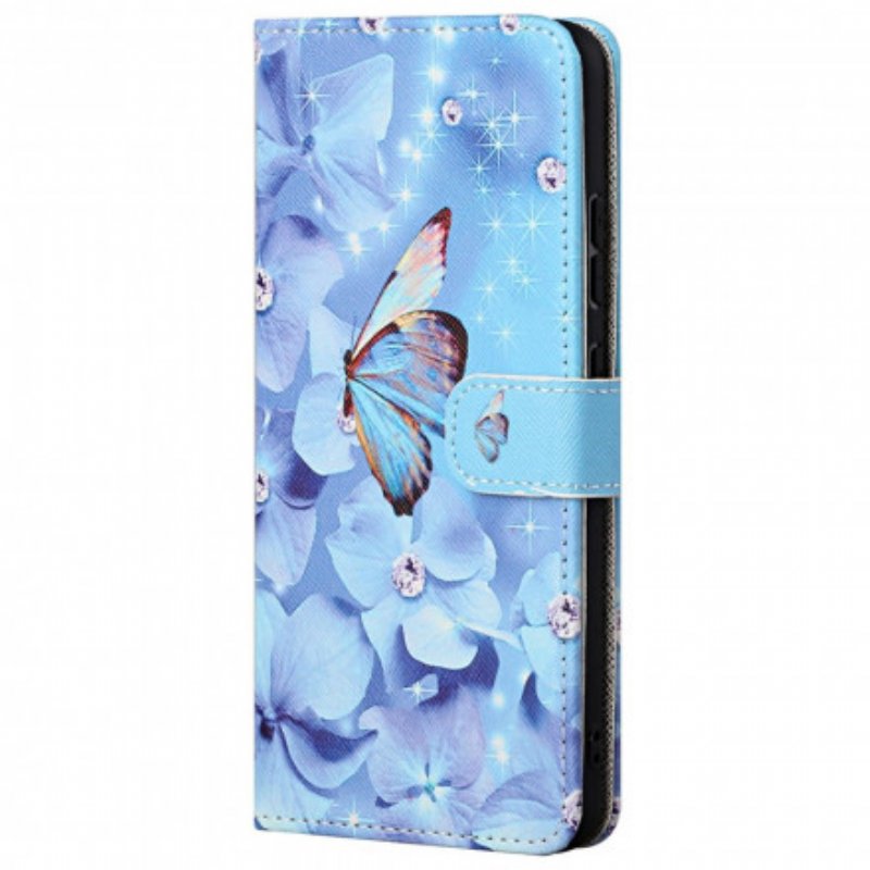 Fodral Motorola Edge 20 Med Kedjar Strappy Diamond Butterflies