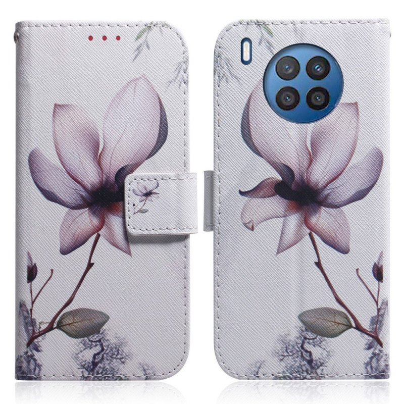 Fodral Huawei Nova 8i Blomma Dusty Pink