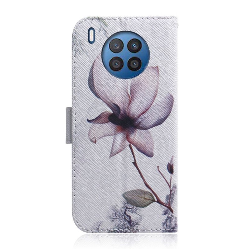 Fodral Huawei Nova 8i Blomma Dusty Pink