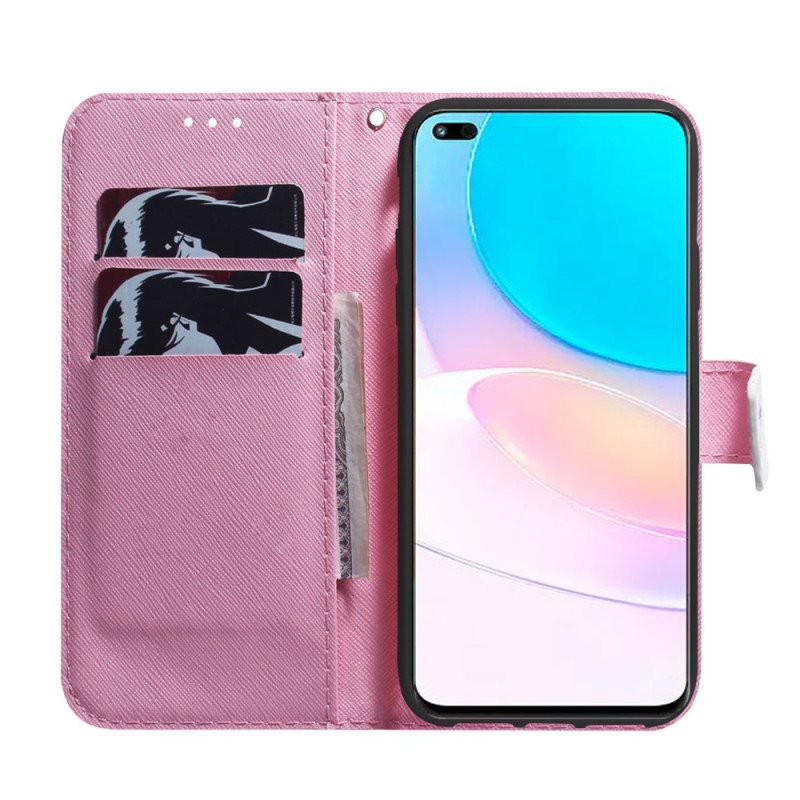 Fodral Huawei Nova 8i Blomma Dusty Pink