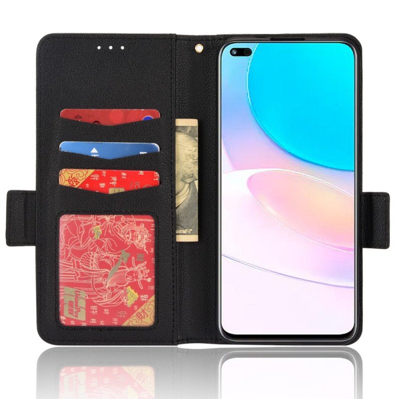 Fodral Huawei Nova 8i Folio-fodral Flap Double Litchi Nya Färger