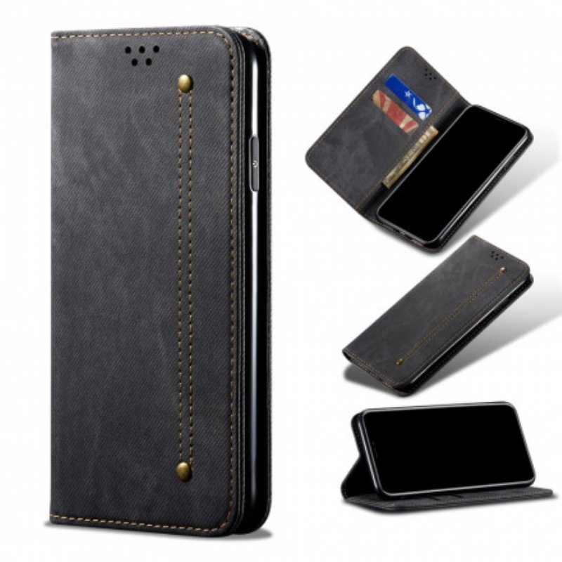 Folio-fodral Vivo Y70 Läderfodral Denim Tyg