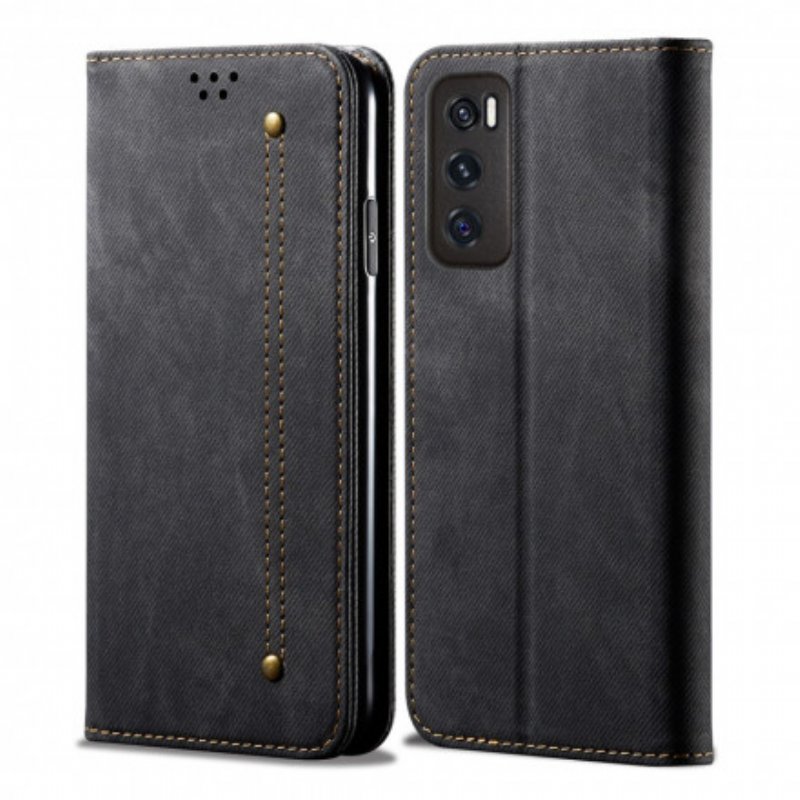 Folio-fodral Vivo Y70 Läderfodral Denim Tyg