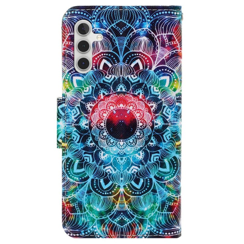 Läderfodral Samsung Galaxy A15 5g Telefonfodral Superb Mandala Med Rem