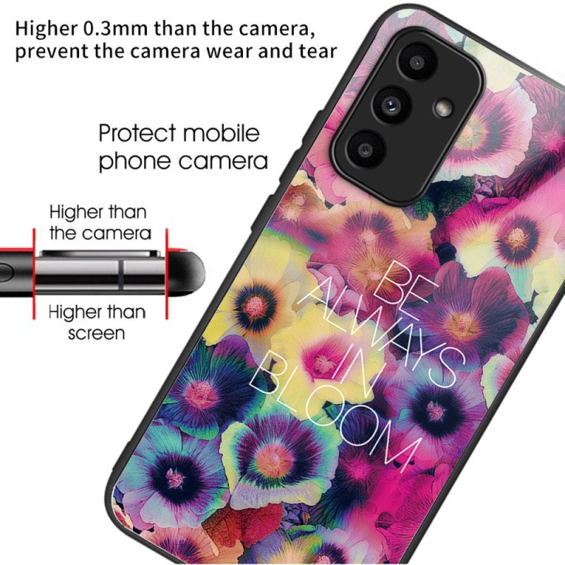 Skal Samsung Galaxy A15 5g Färgglada Blommor I Härdat Glas