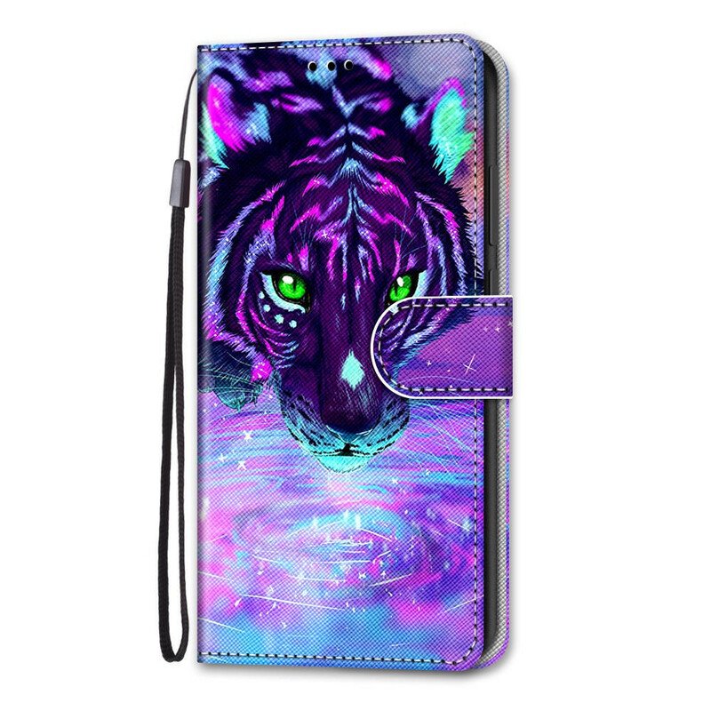 Fodral Xiaomi Redmi Note 9 Pro 5G Feline Med Lanyard