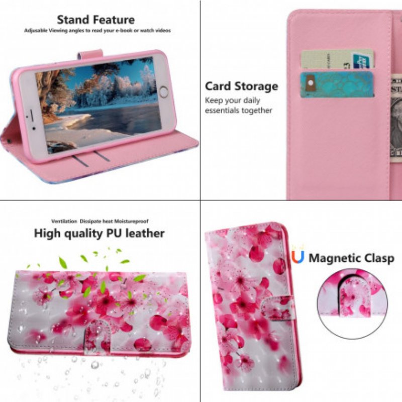 Fodral Xiaomi Redmi Note 9 Pro 5G Rosa Blommor