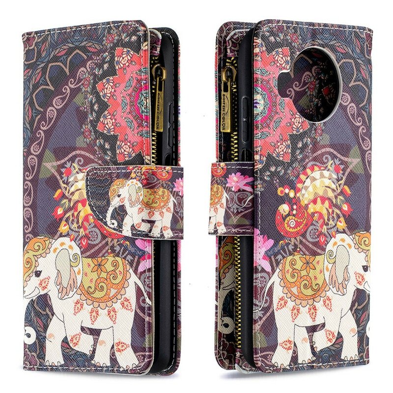 Folio-fodral Xiaomi Redmi Note 9 Pro 5G Elephant Zip-ficka