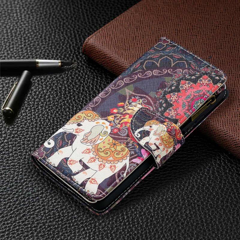 Folio-fodral Xiaomi Redmi Note 9 Pro 5G Elephant Zip-ficka