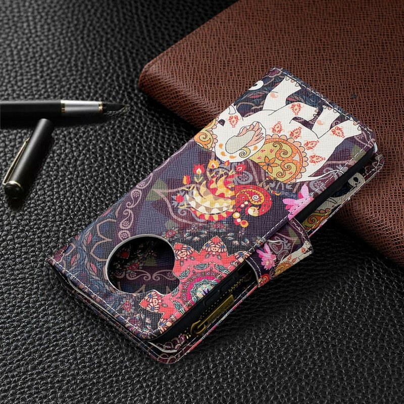 Folio-fodral Xiaomi Redmi Note 9 Pro 5G Elephant Zip-ficka