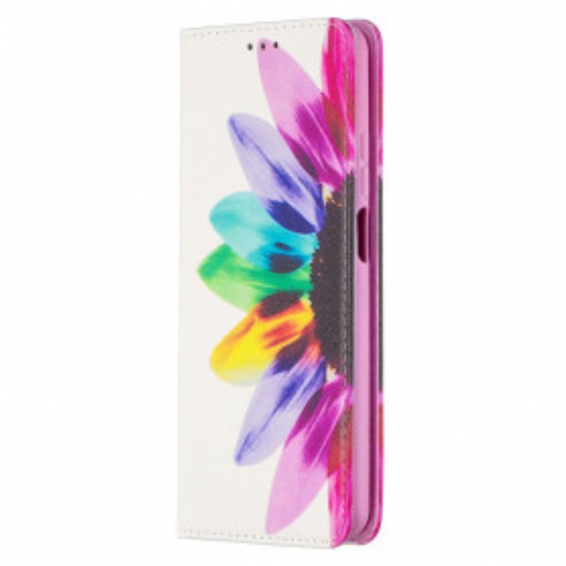 Folio-fodral Xiaomi Redmi Note 9 Pro 5G Läderfodral Akvarell Blomma