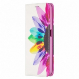 Folio-fodral Xiaomi Redmi Note 9 Pro 5G Läderfodral Akvarell Blomma