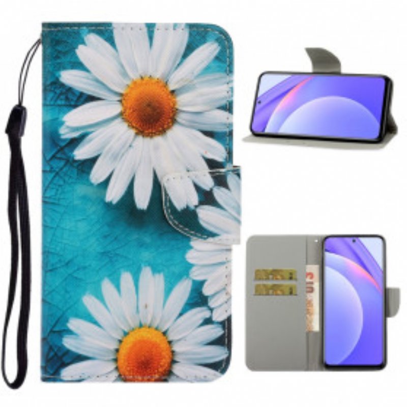 Folio-fodral Xiaomi Redmi Note 9 Pro 5G Med Kedjar Thong Daisies